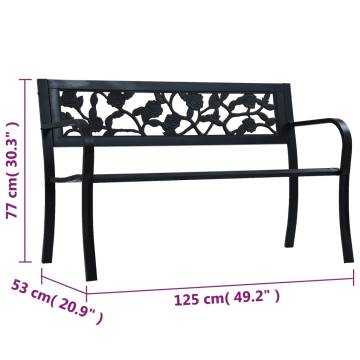 Garden Bench 125 cm Black Steel | Stylish Outdoor Seating