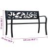 Garden Bench 125 cm Black Steel | Stylish Outdoor Seating