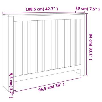 Radiator Cover Wax Brown - Solid Wood Pine 108.5x19x84 cm