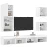 5 Piece TV Wall Units with LED White Engineered Wood Colour white Quantity in Package 1 