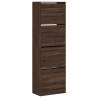 Shoe Cabinet with 4 Flip-Drawers - Brown Oak 60x34x187.5 cm