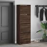 Shoe Cabinet with 4 Flip-Drawers - Brown Oak 60x34x187.5 cm