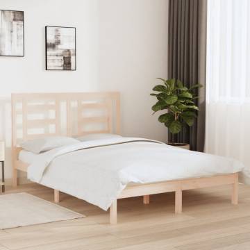 Solid Wood Pine Bed Frame 140x200 cm - Modern & Sturdy Design