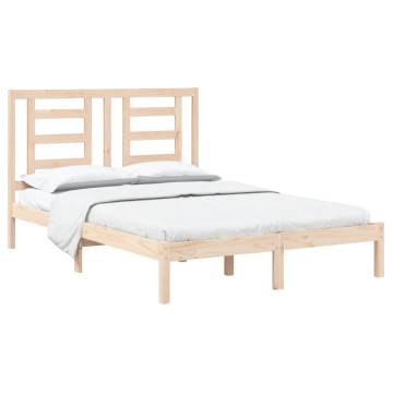 Solid Wood Pine Bed Frame 140x200 cm - Modern & Sturdy Design