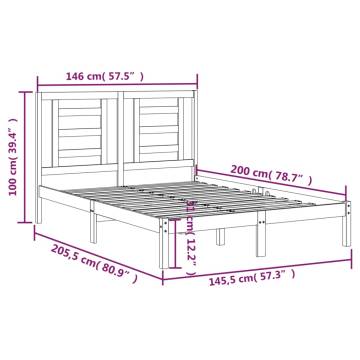 Solid Wood Pine Bed Frame 140x200 cm - Modern & Sturdy Design