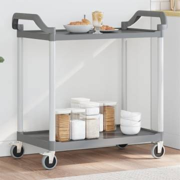 2-Tier Grey Trolley | Durable & Convenient Storage Solution