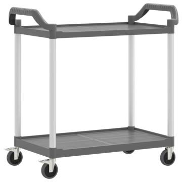 2-Tier Grey Trolley | Durable & Convenient Storage Solution