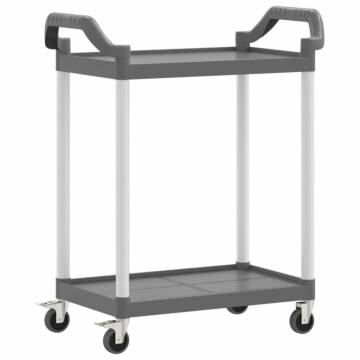 2-Tier Trolley Grey - Durable Aluminium Storage Solution