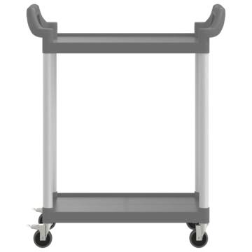 2-Tier Trolley Grey - Durable Aluminium Storage Solution