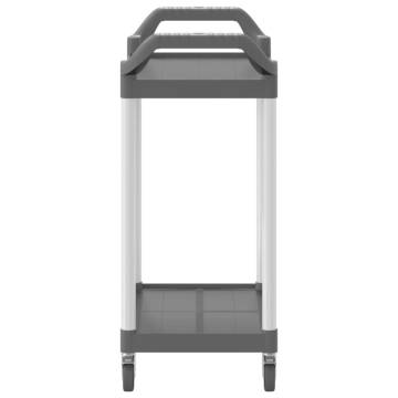 2-Tier Trolley Grey - Durable Aluminium Storage Solution