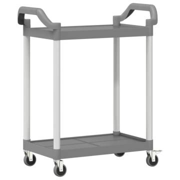 2-Tier Trolley Grey - Durable Aluminium Storage Solution