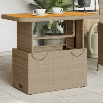 Beige Garden Table 90x55 cm - Stylish, Durable & Versatile