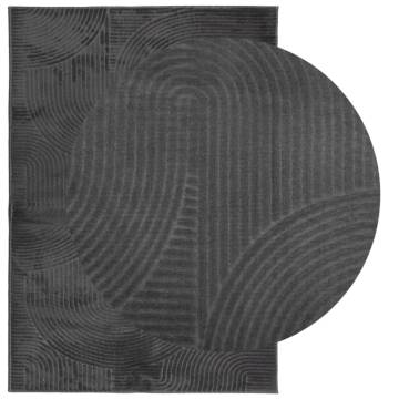 IZA Short Pile Rug - Scandinavian Look in Anthracite 160x230 cm