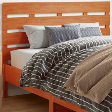 Stylish Wax Brown Solid Wood Pine Headboard - 150cm