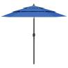 3-Tier Parasol with Aluminium Pole Azure Blue 2.5 m Colour azure blue Size 2.5 m Quantity in Package 1 