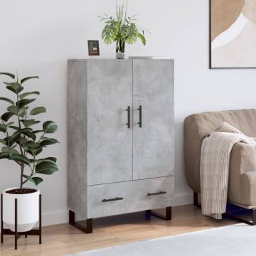 Stylish Highboard Concrete Grey - 69.5x31x115 cm