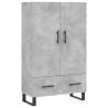 Stylish Highboard Concrete Grey - 69.5x31x115 cm