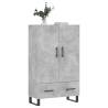 Stylish Highboard Concrete Grey - 69.5x31x115 cm