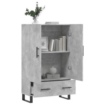 Stylish Highboard Concrete Grey - 69.5x31x115 cm