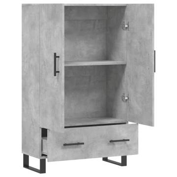 Stylish Highboard Concrete Grey - 69.5x31x115 cm