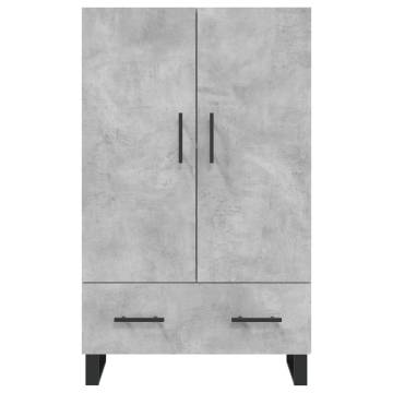 Stylish Highboard Concrete Grey - 69.5x31x115 cm