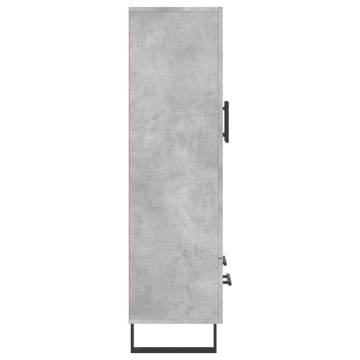 Stylish Highboard Concrete Grey - 69.5x31x115 cm