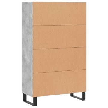 Stylish Highboard Concrete Grey - 69.5x31x115 cm