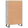 Stylish Highboard Concrete Grey - 69.5x31x115 cm