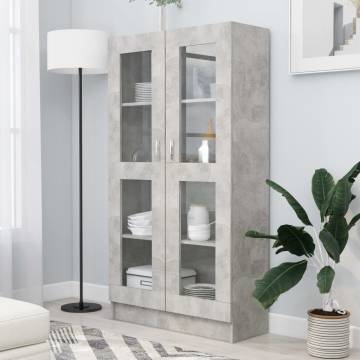 Vitrine Cabinet Concrete Grey - Stylish Storage Solution