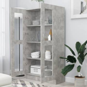 Vitrine Cabinet Concrete Grey - Stylish Storage Solution