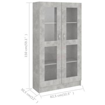 Vitrine Cabinet Concrete Grey - Stylish Storage Solution