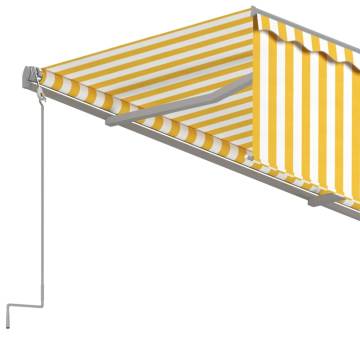 Manual Retractable Awning 4x3m - Yellow & White | HipoMarket