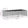 20-Panel Pet Cage with Door - Black Steel, 35x35 cm