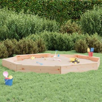 Sandbox with Seats Octagon - Solid Wood Pine | Hipo Market