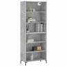 Stylish Highboard in Concrete Grey - 69.5x32.5x180 cm