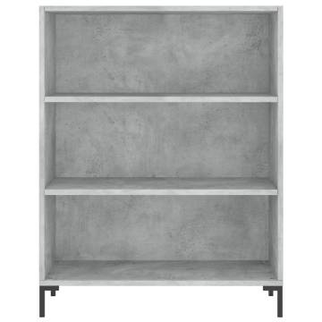 Stylish Highboard in Concrete Grey - 69.5x32.5x180 cm