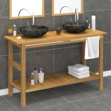 Stylish Bathroom Vanity Cabinet with Black Marble Sinks