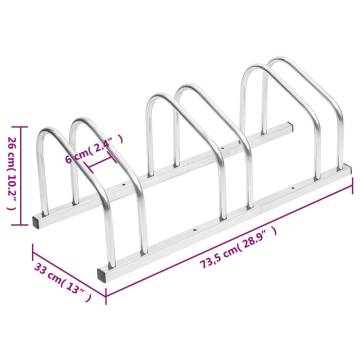 Bike Rack for 3 Bikes - Durable Galvanised Steel