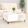 Stylish White Coffee Table - 80x80 cm Engineered Wood