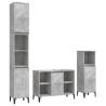 3 Piece Bathroom Furniture Set - Concrete Grey Wood