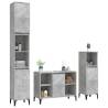 3 Piece Bathroom Furniture Set - Concrete Grey Wood