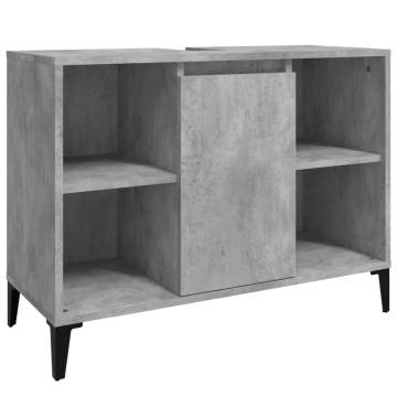 3 Piece Bathroom Furniture Set - Concrete Grey Wood