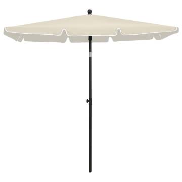 Garden Parasol with Pole 210x140 cm - Sand | Hipomarket UK