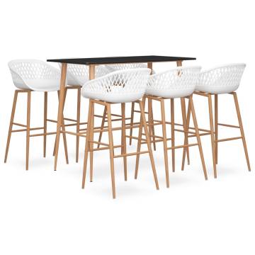 7 Piece Bar Set Black and White for Modern Homes | HipoMarket