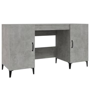 Concrete Grey Desk - 140x50x75 cm Engineered Wood | HipoMarket