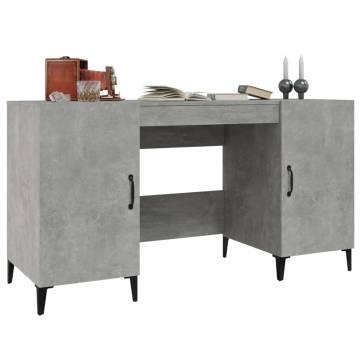 Concrete Grey Desk - 140x50x75 cm Engineered Wood | HipoMarket