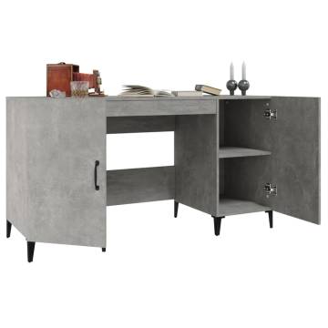 Concrete Grey Desk - 140x50x75 cm Engineered Wood | HipoMarket