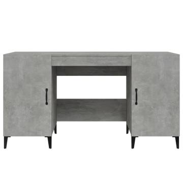 Concrete Grey Desk - 140x50x75 cm Engineered Wood | HipoMarket