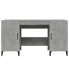 Concrete Grey Desk - 140x50x75 cm Engineered Wood | HipoMarket