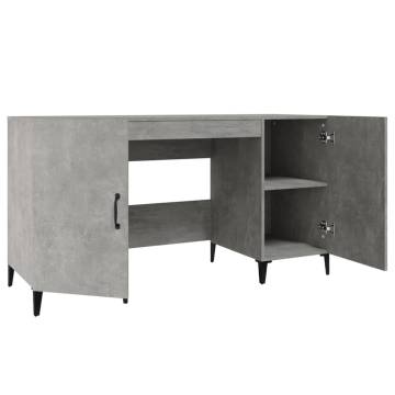 Concrete Grey Desk - 140x50x75 cm Engineered Wood | HipoMarket